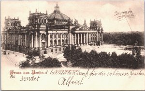 Germany Gruss Aus Berlin Reichstagsgebäude Vintage Postcard 09.13