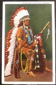 1942 Muskogee OK USA Picture Postcard Native American Osage Indian Full Dress