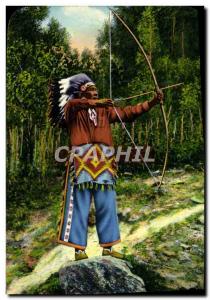 Modern Postcard Wild West Cowboy Chief deer standing Cherokee North Carolina