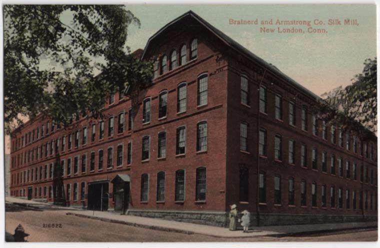 New London, Connecticut, Early View of The Brainerd and Armstrong Co. Silk Mill