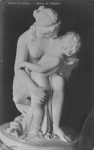 Venus und Amor Statues / Monuments Unused real photo