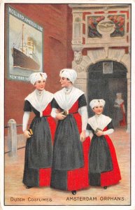 Holland America Line Amsterdam Orphans Dutch Costumes Vintage Postcard AA57024