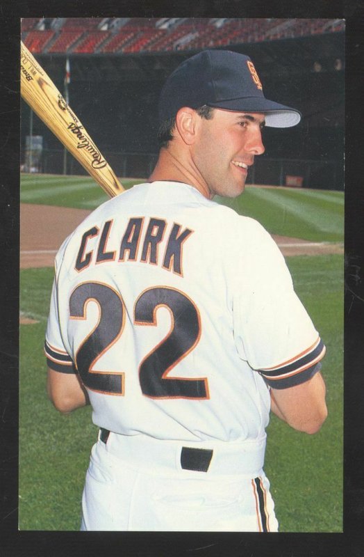 SAN FRANCISCO GIANTS BASEBALL PLAYER WILL CLARK 1st BASE SPORTS POSTCARD