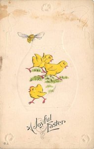 Joyful Easter Bug Writing on back stains on card