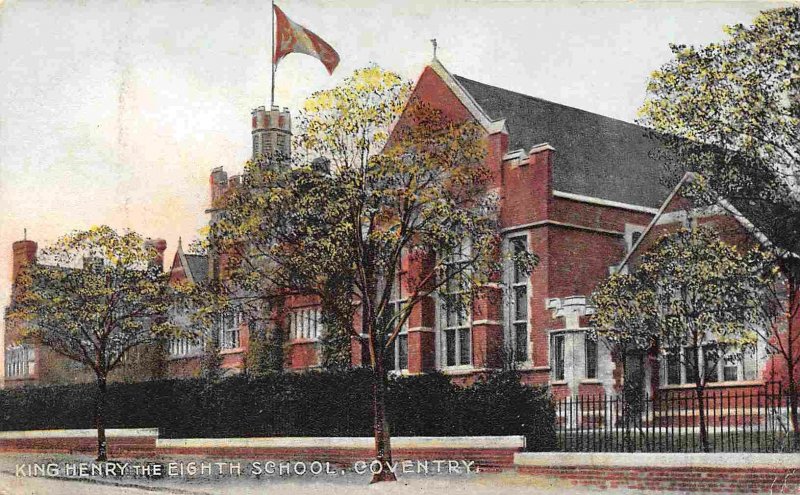 King Henry The Eighth School Coventry England UK 1910c postcard