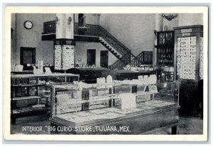 c1930's Interior Big Curio Store Tijuana Mexico Vintage Unposted Postcard