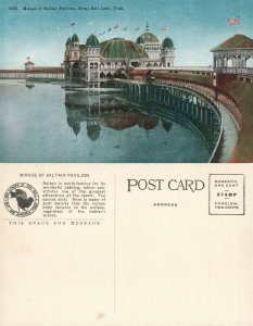GREAT SALT LAKE UTAH MIRAGE OF SALTAIR PAVILION ANTIQUE POSTCARD