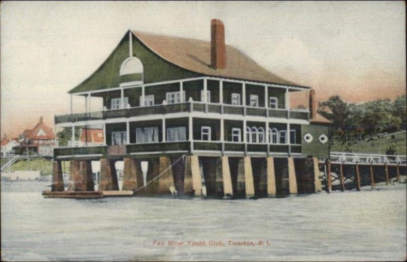 Tiverton RI Fall River Yacht Club c1910 Postcard