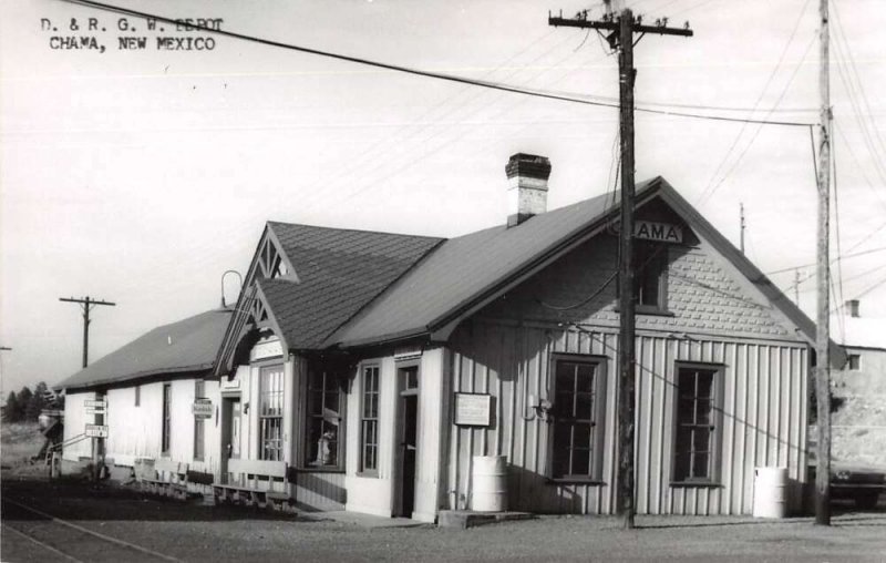 Chama New Mexico Train Station Real Photo Vintage Postcard AA22940