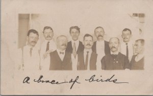 RPPC Postcard Group Men Mustaches + Suits 1908