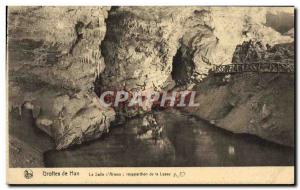 Old Postcard Han Caves La Salle d & # 39Armes reappearance of the Lesse