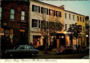 Alexandria, VA Virginia  LOWER KING STREET SCENE~Old Town Stores  4X6 Postcard