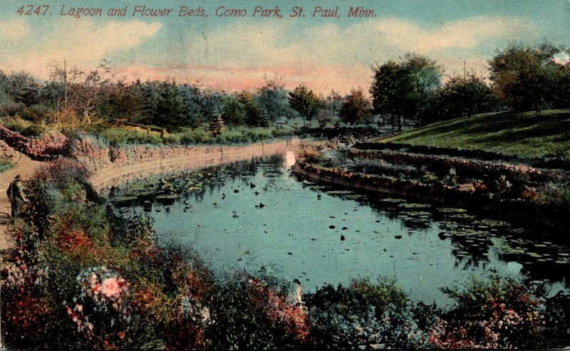 Minnesota St Paul Como Park Lagoon and Flower Beds