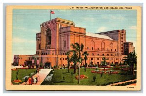 Vintage 1940s Postcard Panoramic View Municipal Auditorium Long Beach California