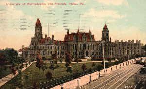 Vintage Postcard 1910'University Of Pennsylvania And Grounds Philadelphia PA