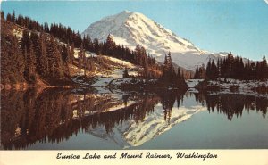 US6 USA Eunice Lake and Mount Rainier Washington 1970 postcard