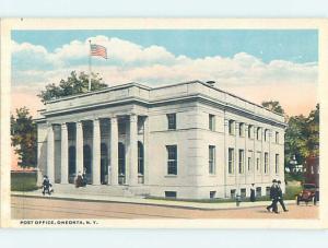 Unused W-Border POST OFFICE SCENE Oneonta New York NY hs1344