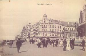 Lot 4 early postcards Oostende Belgium