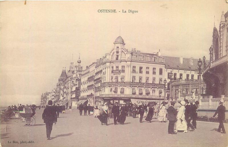 Lot 4 early postcards Oostende Belgium