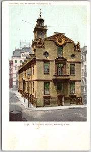 Old State House Boston Massachusetts MA Street View and the Buildings Postcard