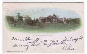 St Katharines School Davenport Iowa 1907 postcard