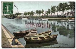 Old Postcard Ouistreham the Caen Canal to the sea