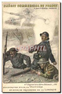 Old Postcard Militaria Credit Commercial de France 1918 National Loan Tommy