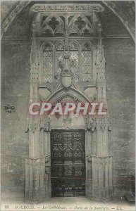 Old Postcard Bourges La Cathedrale door of the Sacristy
