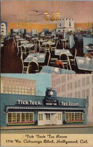 Tick Tock Tea Room Hollywood CA Postcard PC492