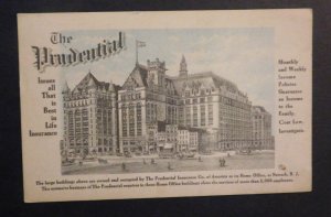 Mint USA Advertisement Postcard The Prudential Life Insurance Newark NJ Office