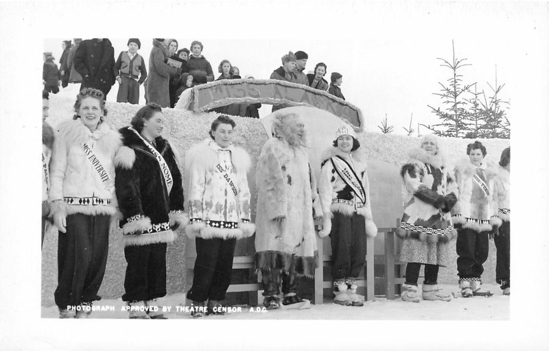 H59/ Alaska RPPC Postcard c1940s Miss Alaska Pageant Women