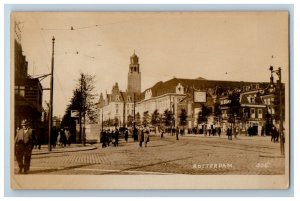 c1920's Main Street View Rotterdam Netherlands RPPC Photo Vintage Postcard 