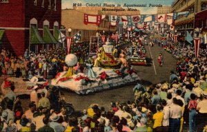 Minnesota Minneapolis Colorful Floats In Aquatennial Parade 1956 Curteich