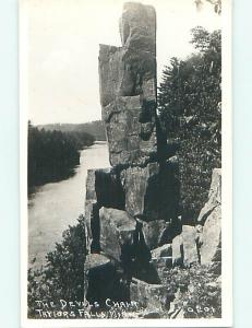 Pre-1942 rppc DEVILS CHAIR ROCK FORMATION Taylors Falls Minnesota MN r6956