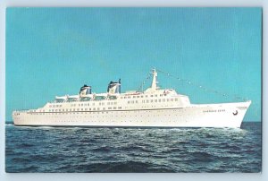 Miami Florida FL Postcard Steamship Emerald Seas Eastern SS Lines Inc. c1960's
