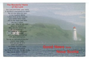 Canada - Nova Scotia,  Biblical Message with Lighthouse (continental size)