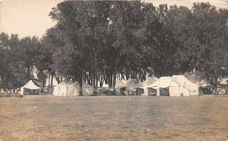 F24/ Clarinda Iowa Real Photo RPPC Postcard 1911 Lakin Tent Camp