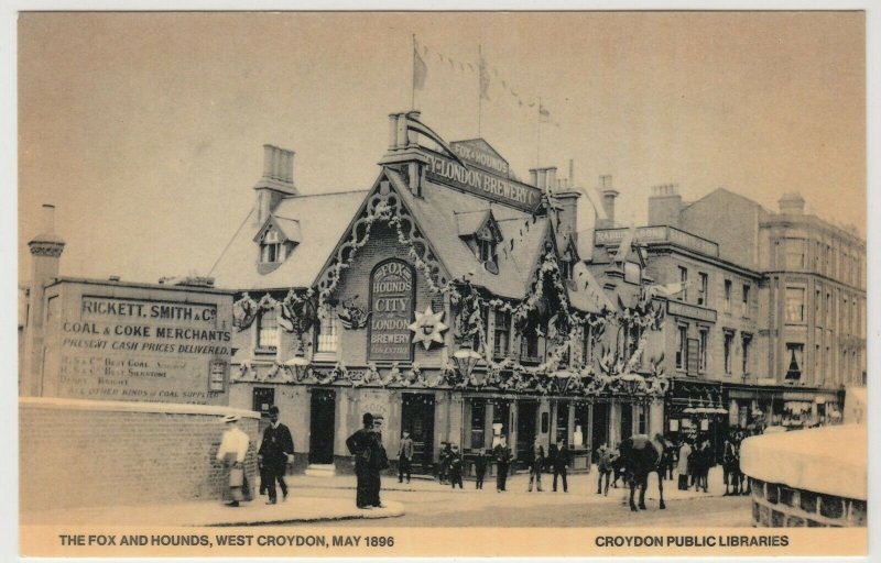 London; The Fox & Hounds, May 1896 Repro PPC, Unused, By Croydon Libraries 