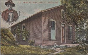 Postcard Home of Jesse James St Joseph MO