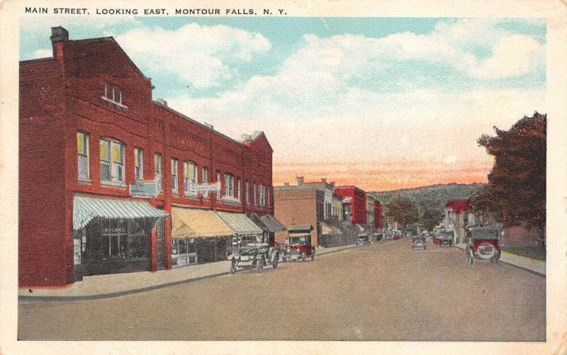 Montour Falls New York Main Street, Looking East Furniture Store PC U3659 