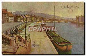 Postcard Liege Old Boat Peniche