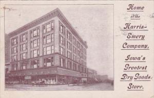 Iowa Des Moines Harris Emery Company Dry Goods Store 1908