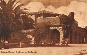 Burlingame California Train Station Vintage Postcard AA29962