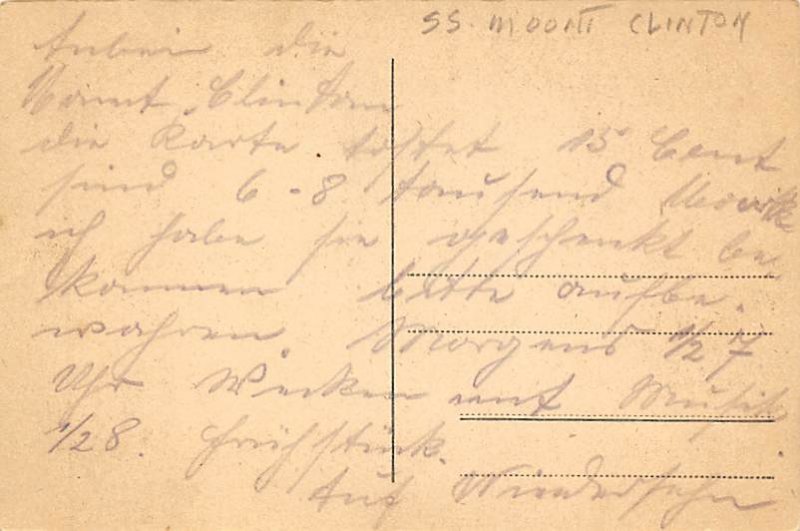 S S Mount Clinton Freighter Ship 