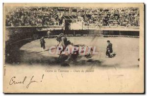 Old Postcard Bullfight Bullfight Fall of the picador