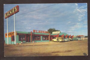 MORIARTY NEW MEXICO ROUTE 66 BLACKIE;S RESTAURANT OLD CARS ADVERTISING POSTCARD