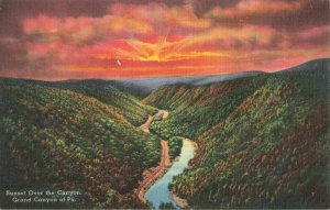 Postcard Sunset Over the Canyon Pennsylvania