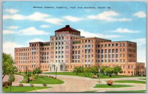 Fort Sam Houston Texas 1940s WWII Era Postcard Brooke General Hospital