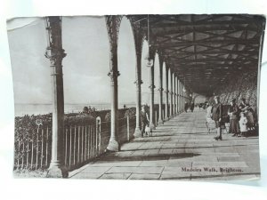 Boy on Rollerskates at Madeira Walk Brighton Sussex Vintage Postcard Early 1900s