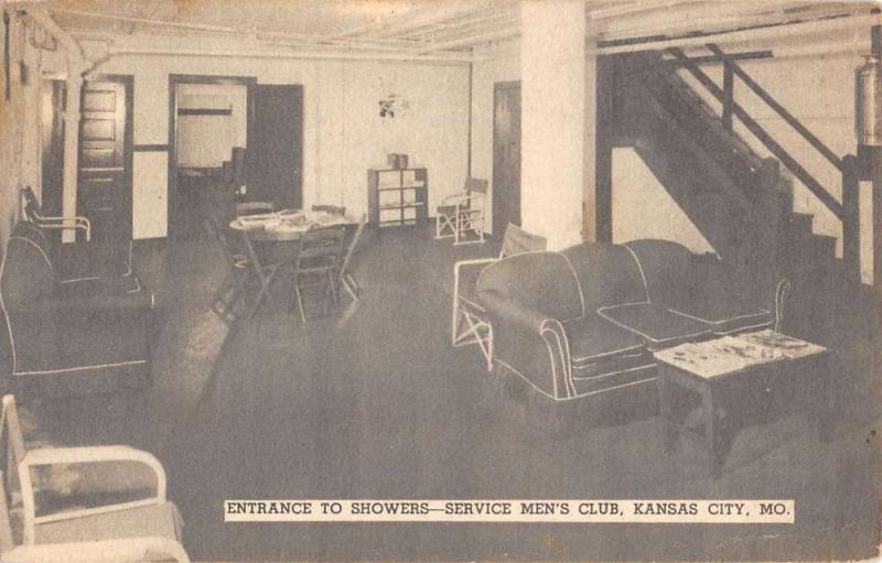 Kansas City Missouri Service Mens Club Entrance Antique Postcard K100979